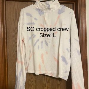 SO Tie-Dye Cropped Crew - White, Purple, Orange
